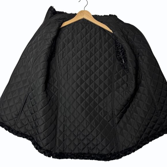 Denim & Co Reversible Zip Front Textured Faux Fur Quilted Vest Size XS Capsule - Picture 8 of 13